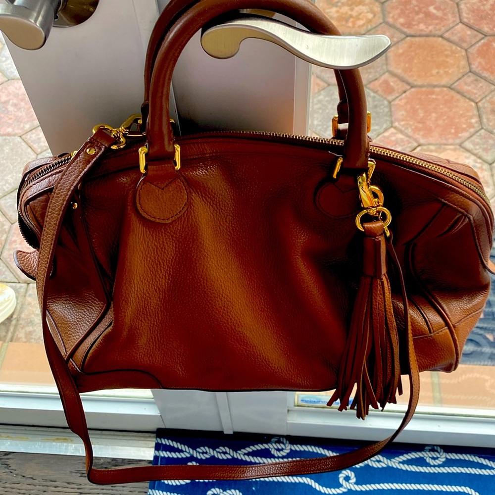 Banana Republic leather bag with dust bag.